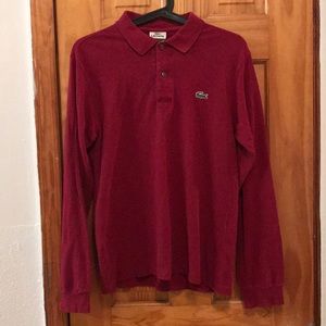 Lacoste red long sleeved polo